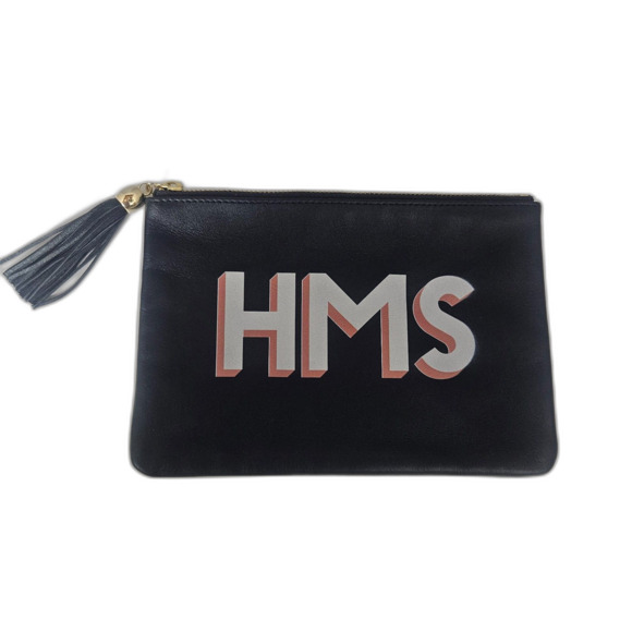 Mark & Graham Leather Makeup Pouch Monagramed HMS - Here's My Stuff - Picture 1 of 6
